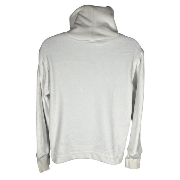 ATHLETA Womens Sz XS White Turtleneck Fleece Sweatshirt Side Slits Soft-1550 - Picture 2 of 7